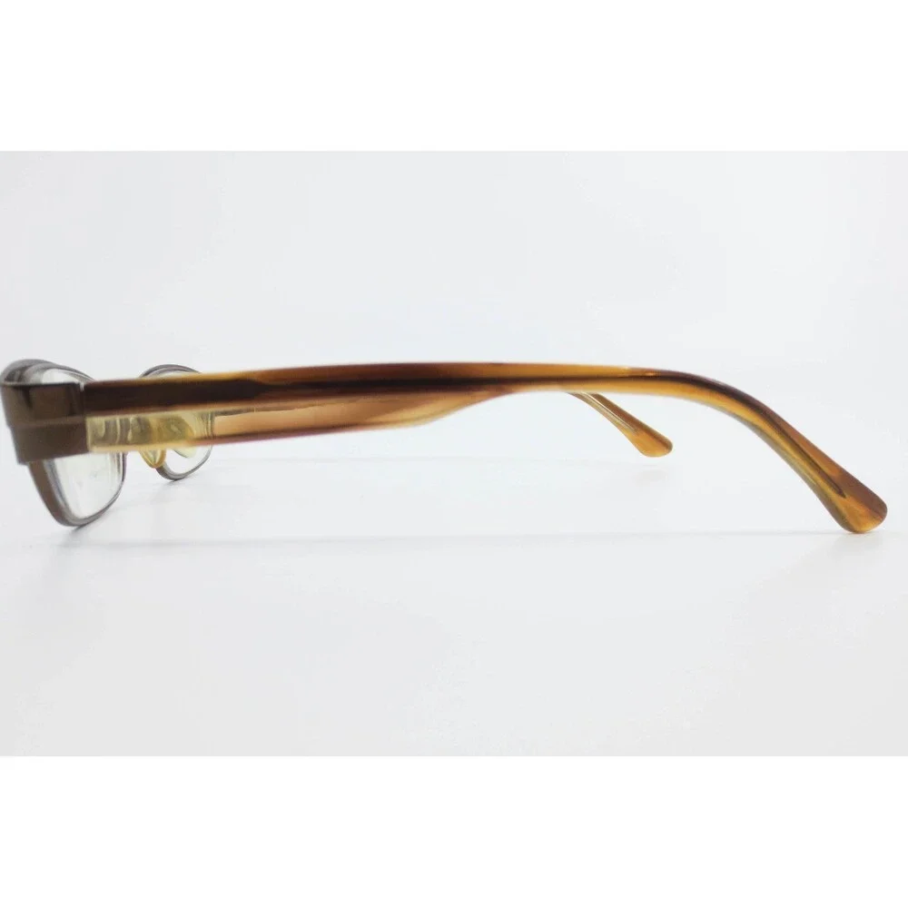 Genesis Altair G3002 Coffee Brown Oval Eyeglasses Frames 51-18-130 Tortoise Trim